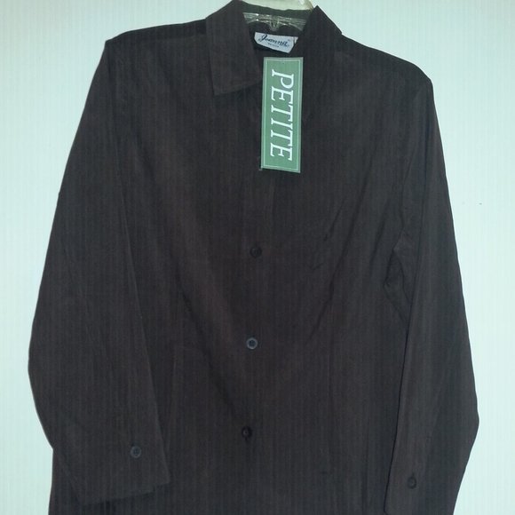 New Joanna Petite Women Shirt Collar Long Sleeve L - Picture 2 of 4